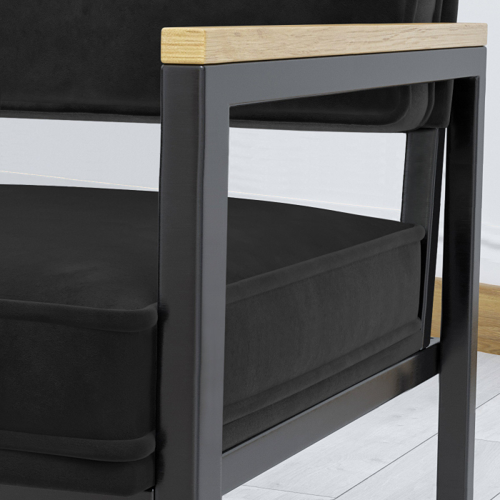 KYLA | Fauteuil Met Metalen Frame | Fluweel | Zwart