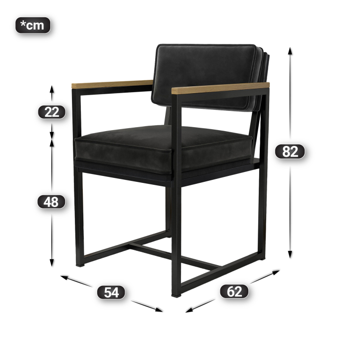 KYLA | Fauteuil Met Metalen Frame | Fluweel | Zwart