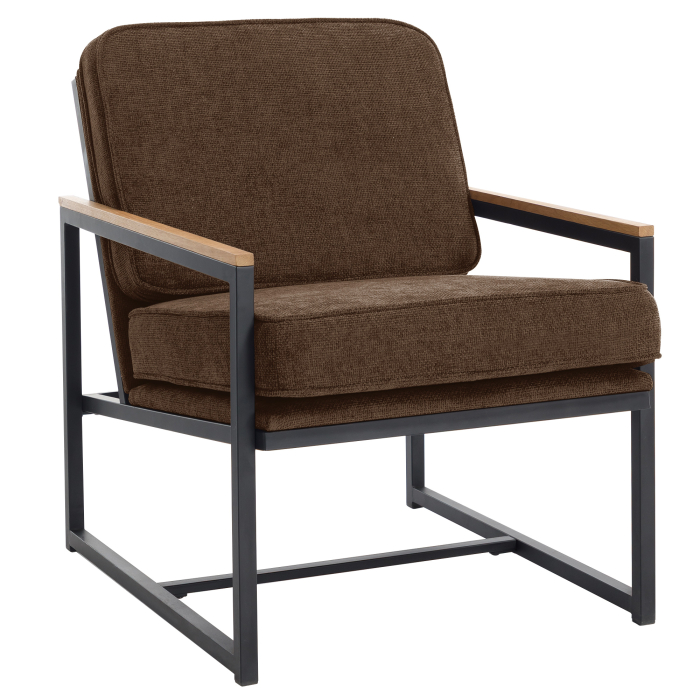 KYLA | Fauteuil de designer | Tissu/Textile | Brun
