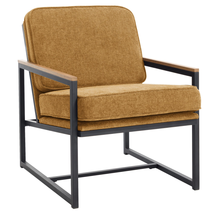 KYLA | Fauteuil de designer | Tissu / Textile | Marron Miel