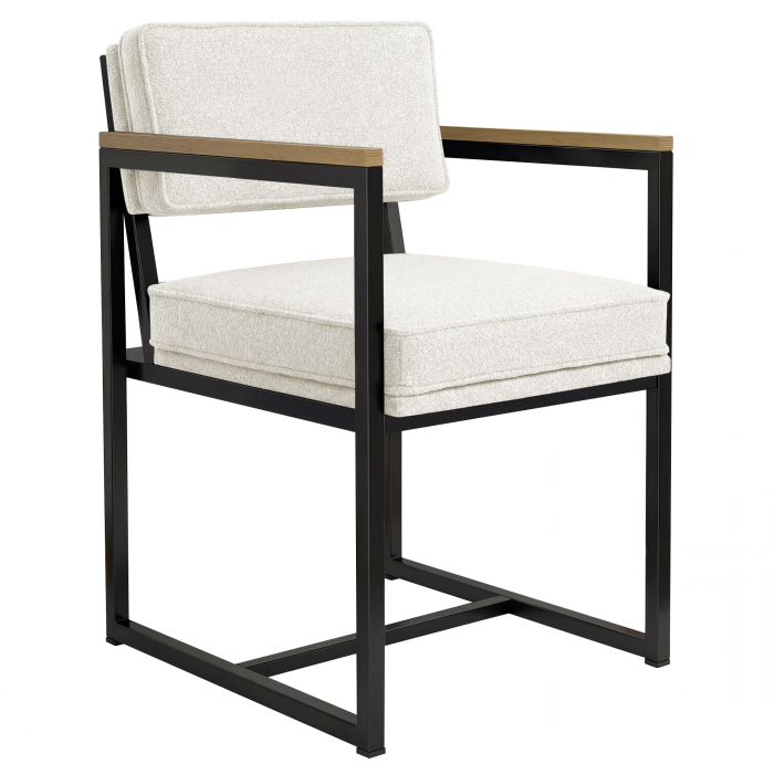 KYLA | Chaise de designer | Tissu teddy | Crème