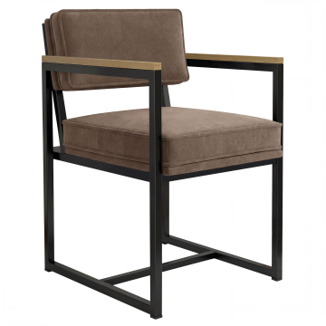 KYLA | Designerstuhl | Samt | Braun