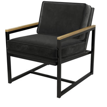 KYLA | Fauteuil Met Metalen Frame | Fluweel | Zwart
