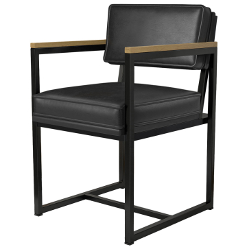 KYLA | Fauteuil Met Metalen Frame | Leer | Zwart