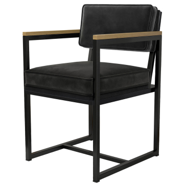 KYLA | Metal Frame Armchair | Velvet | Black