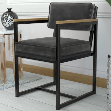 KYLA | Fauteuil Met Metalen Frame | Fluweel | Grijs