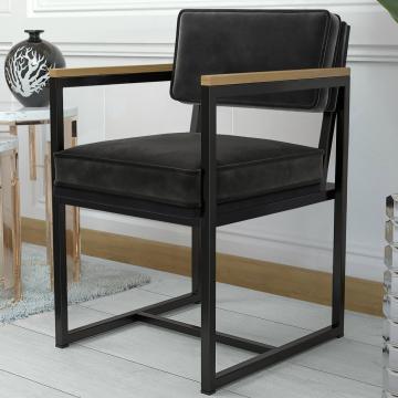 KYLA | Fauteuil Met Metalen Frame | Fluweel | Zwart