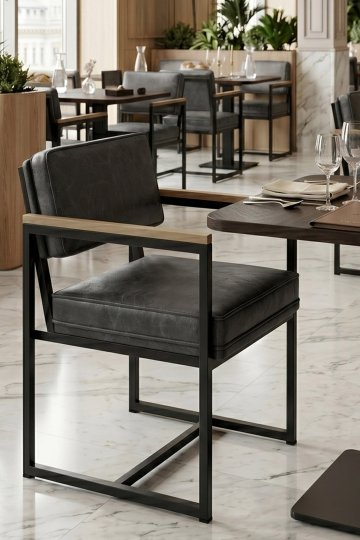 KYLA | Designerstol | Lær | Svart
