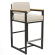 KYLA | Gastro Barhocker | Teddystoff | Beige | mit Lehne