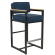 KYLA | Gastro Barhocker | Samt | Blau | mit Lehne