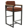 KYLA | Gastro Barhocker | Samt | Rot Bronze | mit Lehne