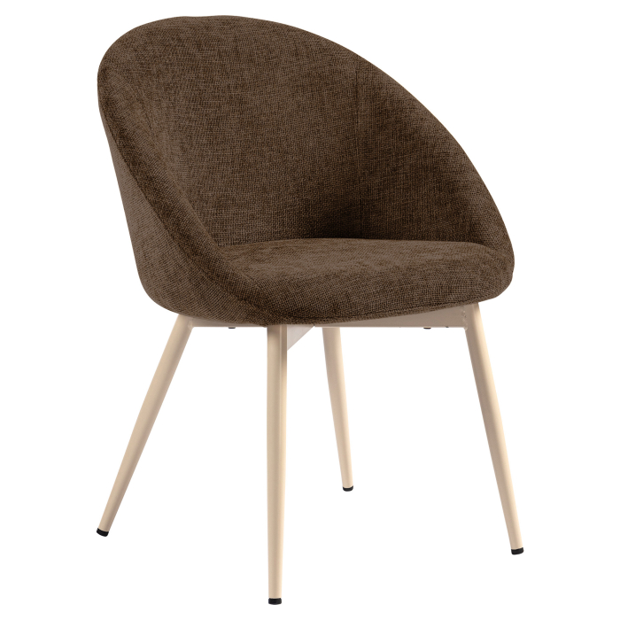 Lauren | Hotel Stuhl | Braun | Stoff/Textil | Gestell Weiß