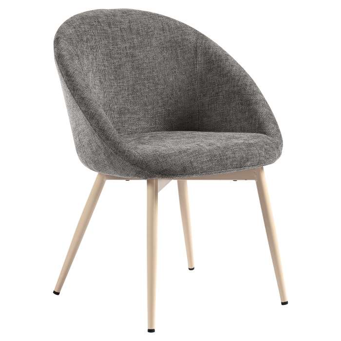 Lauren | Hotel Stuhl | Grau | Stoff/Textil | Gestell Weiß