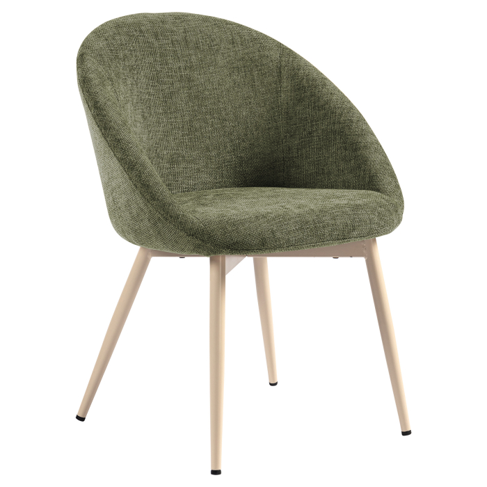 Lauren | Hotel Stuhl | Grün | Stoff/Textil | Gestell Weiß