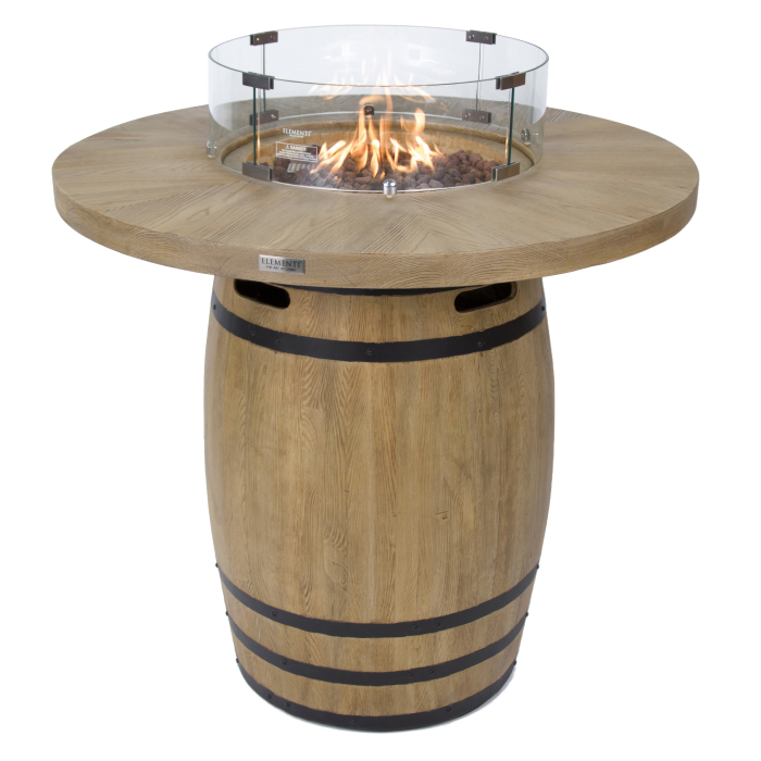 LAFITE | Feuertonne Stehtisch | B:T:H 122 x 122 x 110 cm | Beton | Eiche