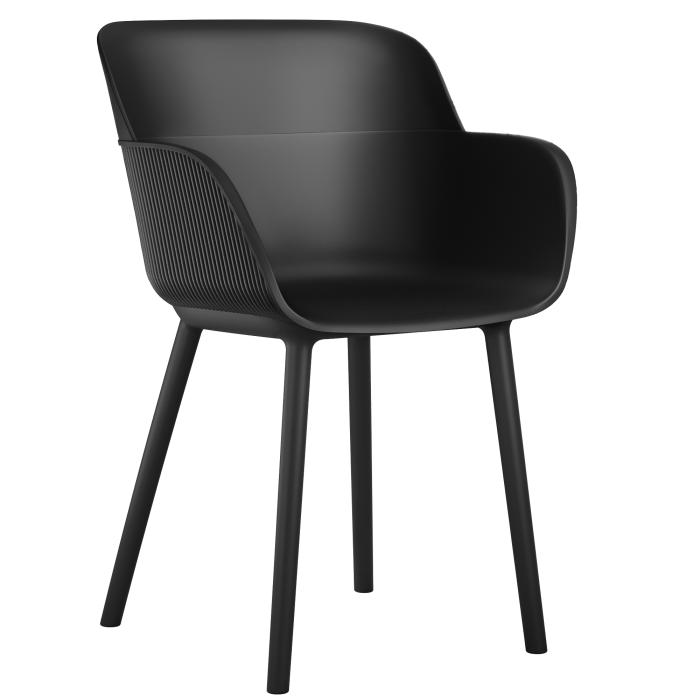 LAGOMERA | Chaises en plastique outdoor | Noir | Plastique LAGOMERA | Chaises en plastique outdoor | Noir | Plastique