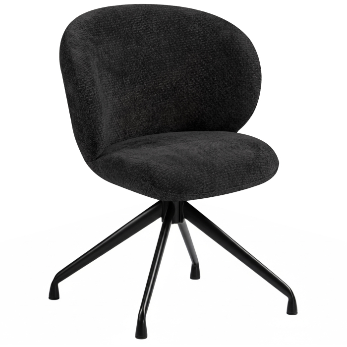 Lana | Silla de hotel | Negra | Tela/Textil | Base giratoria