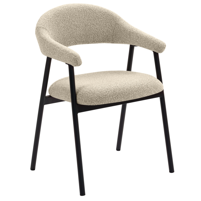 LARA | Chaise d'hôtel | Tissu Teddy | Beige