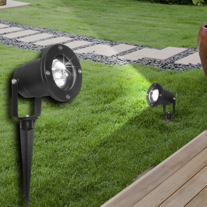 LARS Earth Spike spotlight Svart Ø90xH350mm 1x35W GU10 IP54