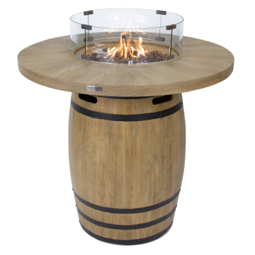 LAFITE | Feuertonne Stehtisch | B:T:H 122 x 122 x 110 cm | Beton | Eiche