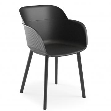 LAGOMERA | Chaise à coque | Plastique | Noir 