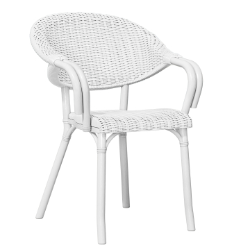 LAGOS | Sedia bistrot in rattan | Bianco | Plastica | Impilabile