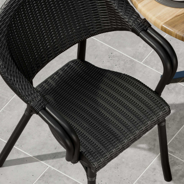 LAGOS | Bistro rottingstol | Svart | Plast | Stapelbar
