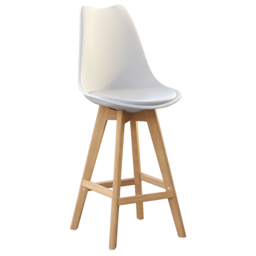 LAMOCA | Sgabello da bar in plastica modellata | Bianco | Plastica