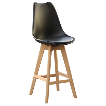 LAMOCA | Sgabello da bar in plastica modellata | Nero | Plastica