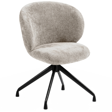 Lana | Chaise d'hôtel | Beige | Tissu | Piètement pivotant