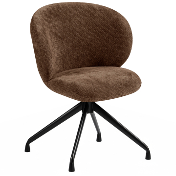 Lana | Hotel Stuhl | Dunkel Braun | Stoff/Textil | Drehfuß