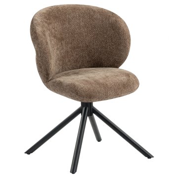 Lana | Hotel Chair | Dark Brown | Fabric/Textile | Swivel Base