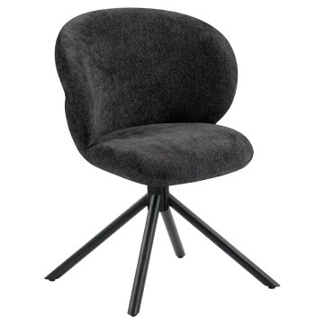 Lana | Hotel Stuhl | Schwarz | Stoff/Textil | Drehfuß