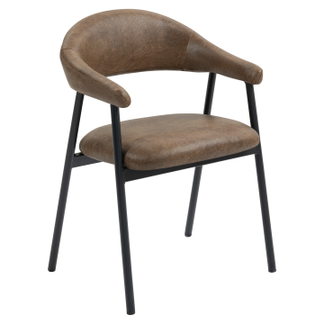 LARA | Hotel Chair | Leather | Brown