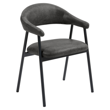 LARA | Hotellstol | Läder | Svart