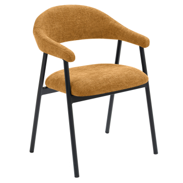 LARA | Chaise d'hôtel | Tissu | Brun miel