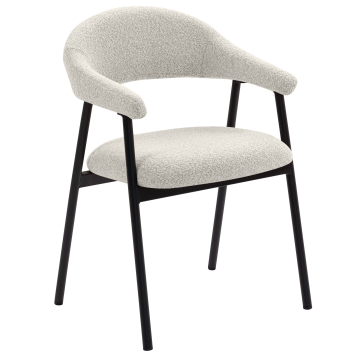 LARA | Fauteuil d'hôtel | Tissu Teddystoff | Crème