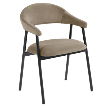 LARA | Hotelstoel | Fluweel | Taupe