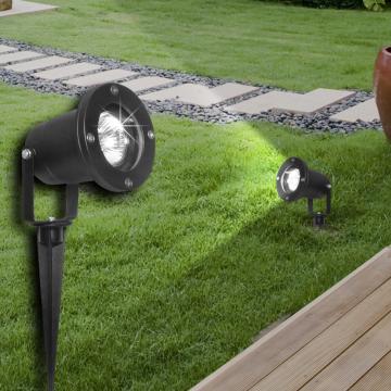 Projecteur sur pique LARS Noir Ø90xH350mm 1x35W GU10 IP54