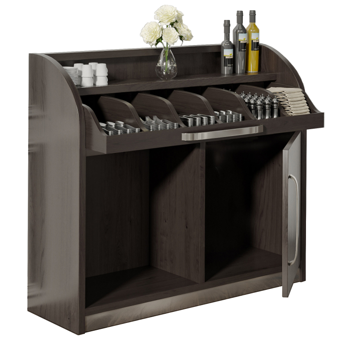 LEA | Tjenerstation | B110cm x H105 | Wenge-sort | 1xdør | Blød lukning