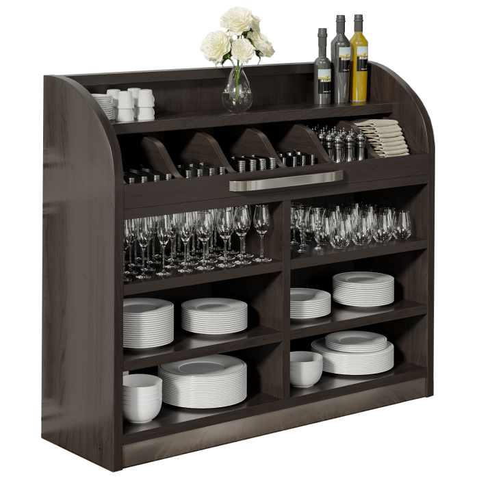 LEA | Tjenerstation | B110cm x H105 | Wenge-sort | 4xHylder