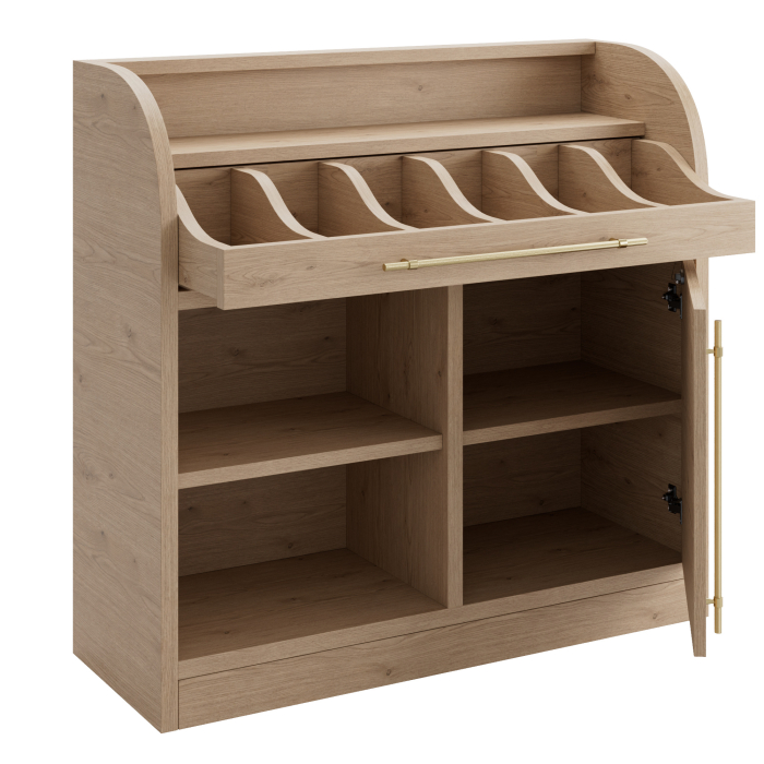 LEA | Besteckschrank | B:H 110 x 105 cm | Eiche | 1xTür + 2xBöden | Soft-Close