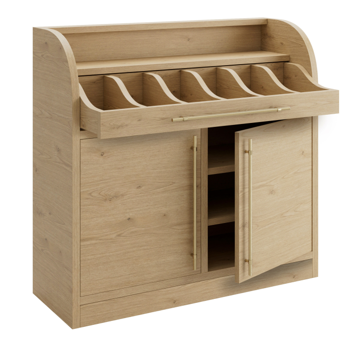 LEA | Besteckschrank | B:H 110 x 105 cm | Eiche | 2xTür + 4xBöden | Soft-Close