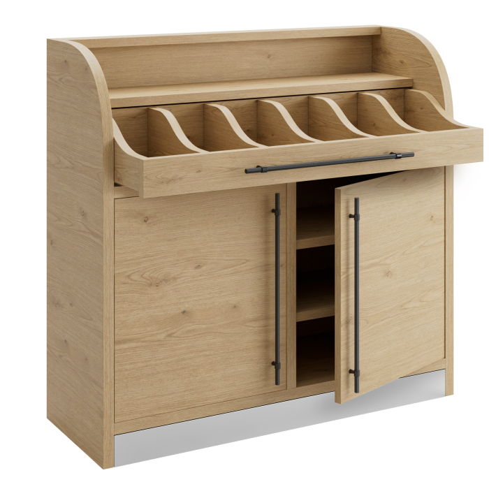 LEA | Besteckschrank | B:H 110 x 105 cm | Eiche | 2xTür + 4xBöden | Soft-Close