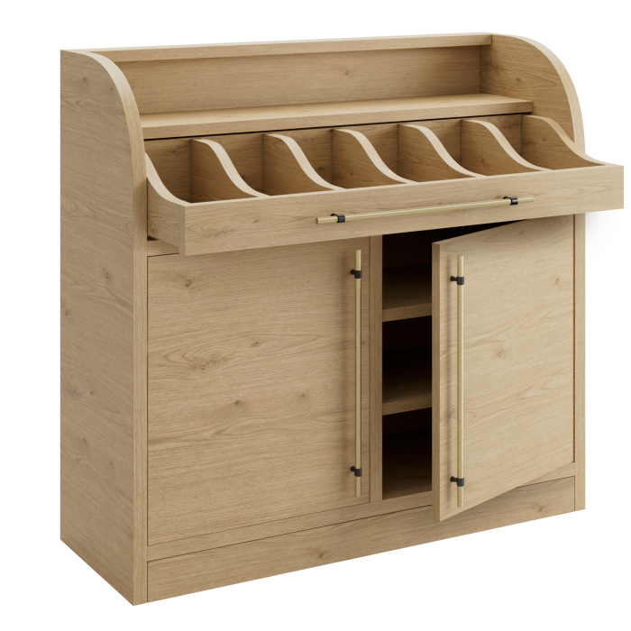LEA | Besteckschrank | B:H 110 x 105 cm | Eiche | 2xTür + 4xBöden | Soft-Close
