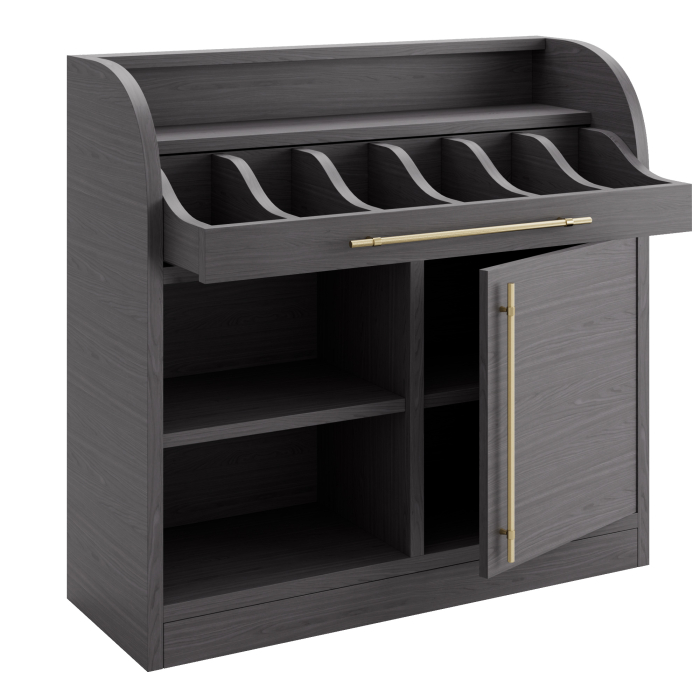 LEA | Besteckschrank | B:H 110 x 105 cm | Wenge | 1xTür + 2xBöden | Soft-Close
