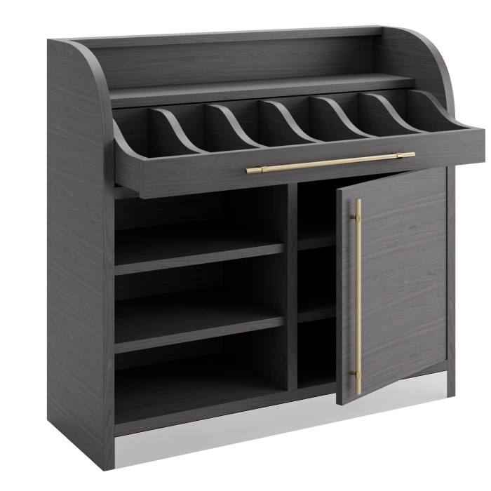 LEA | Besteckschrank | B:H 110 x 105 cm | Wenge | 1xTür + 4xBöden | Soft-Close