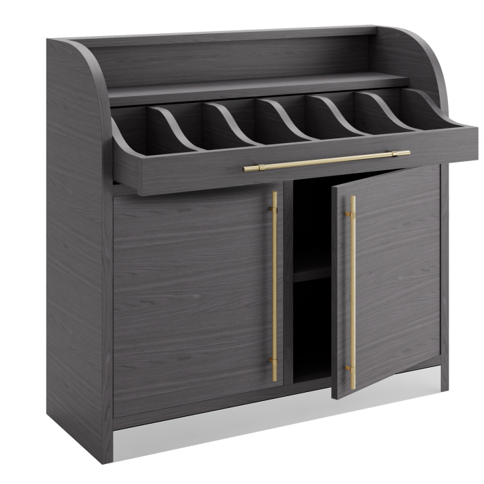 LEA | Besteckschrank | B:H 110 x 105 cm | Wenge | 2xTür + 2xBöden | Soft-Close