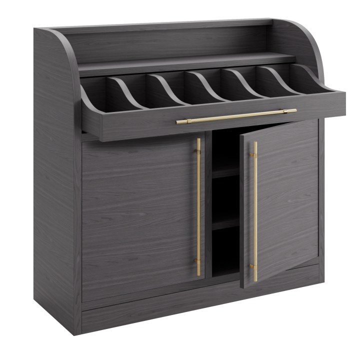 LEA | Besteckschrank | B:H 110 x 105 cm | Wenge | 2xTür + 4xBöden | Soft-Close