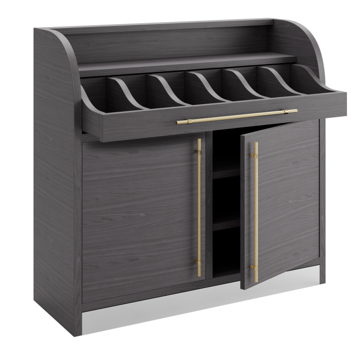LEA | Besteckschrank | B:H 110 x 105 cm | Wenge | 2xTür + 4xBöden | Soft-Close